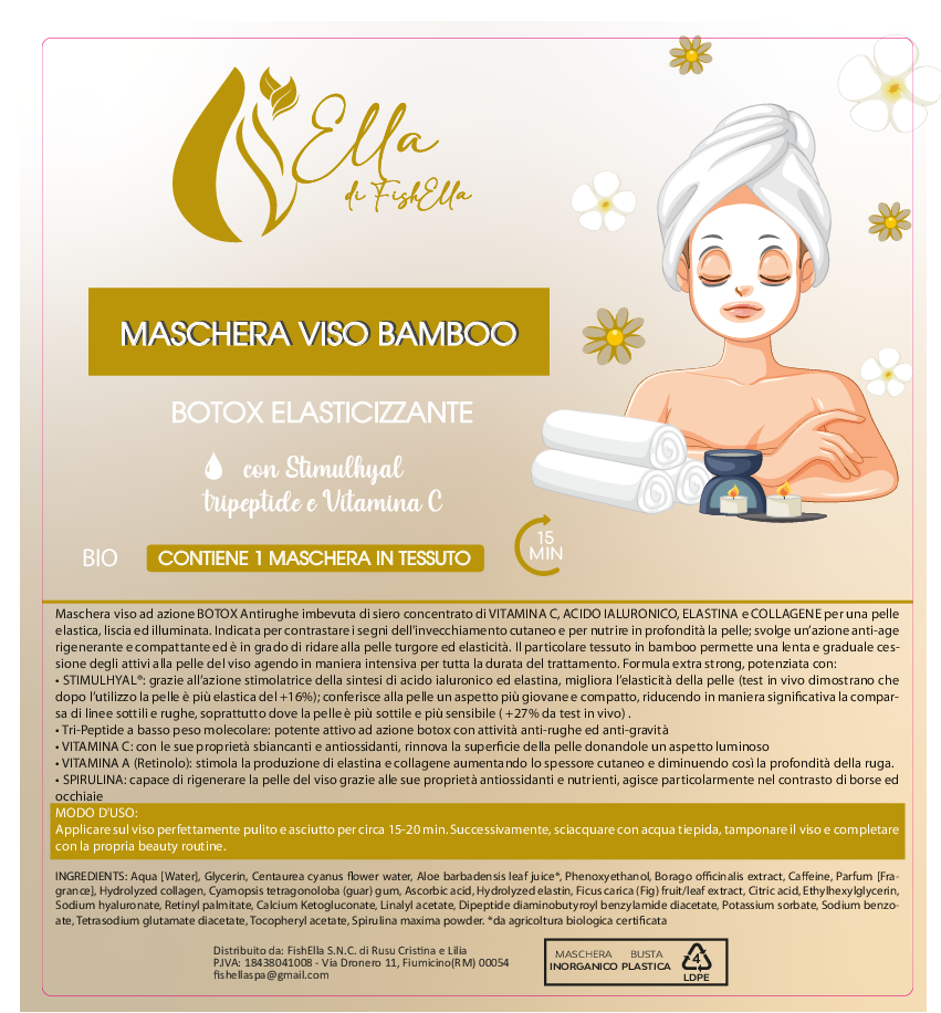 Maschera Viso Bamboo Botox Elasticizzante