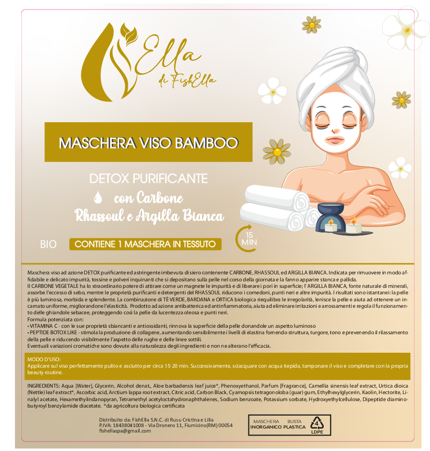 Maschera Viso Bamboo Detox Purificante