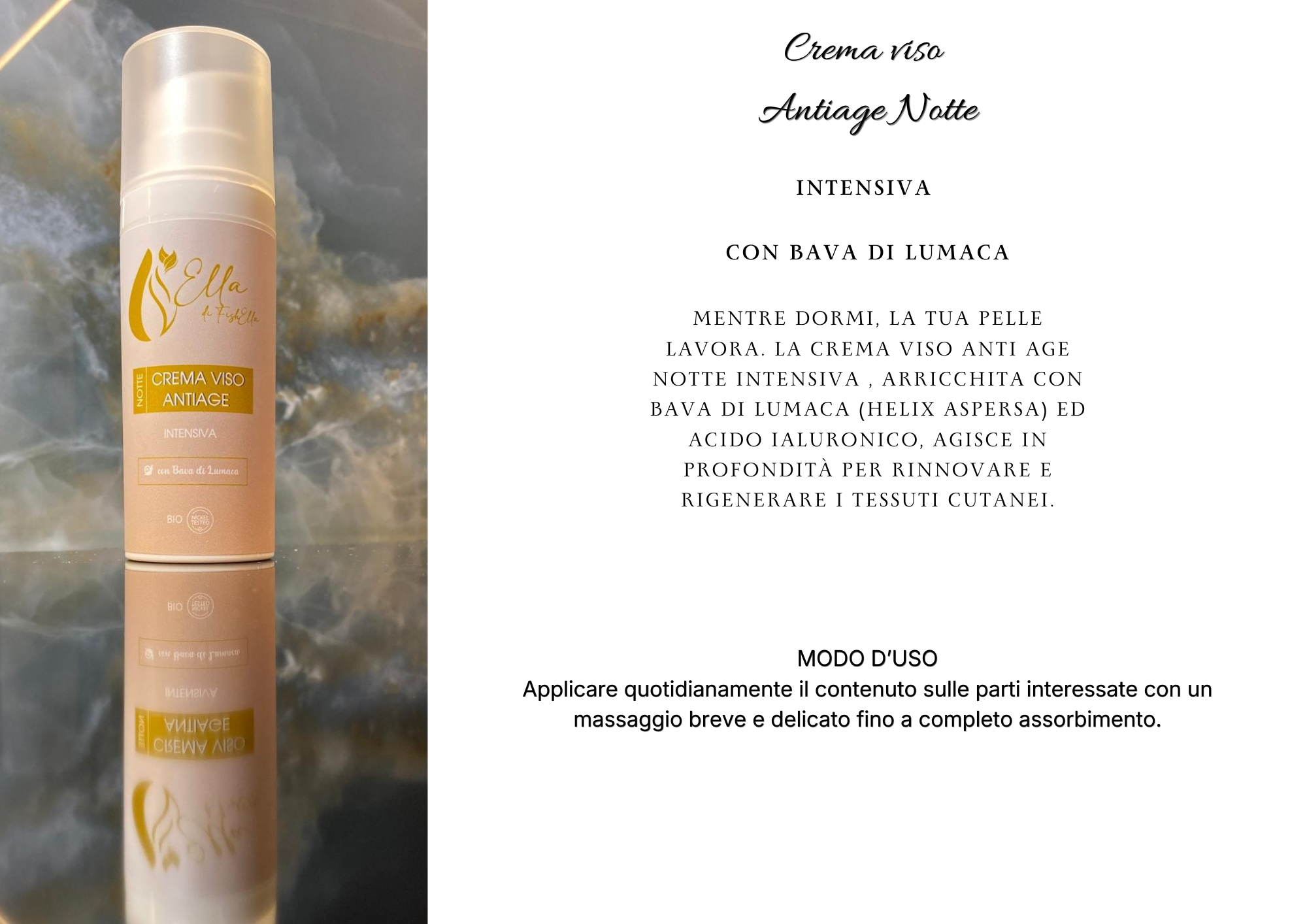 Crema Viso Anti Age Notte Intensiva con Bava di Lumaca