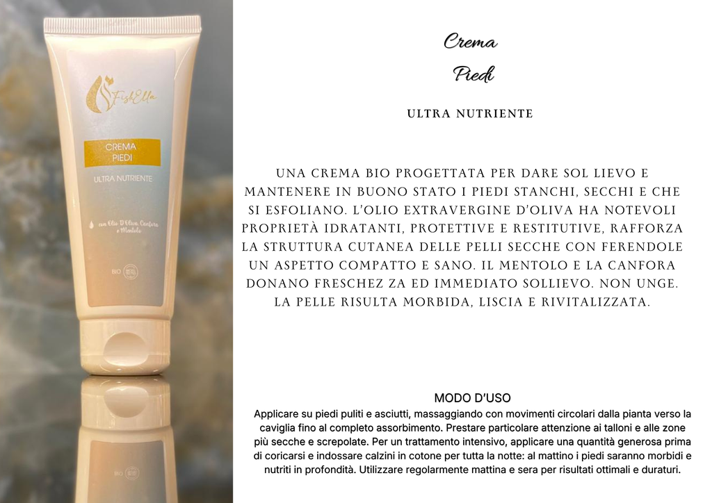 Crema Piedi Ultra Nutriente con Olio d'Oliva, Canfora e Mentolo