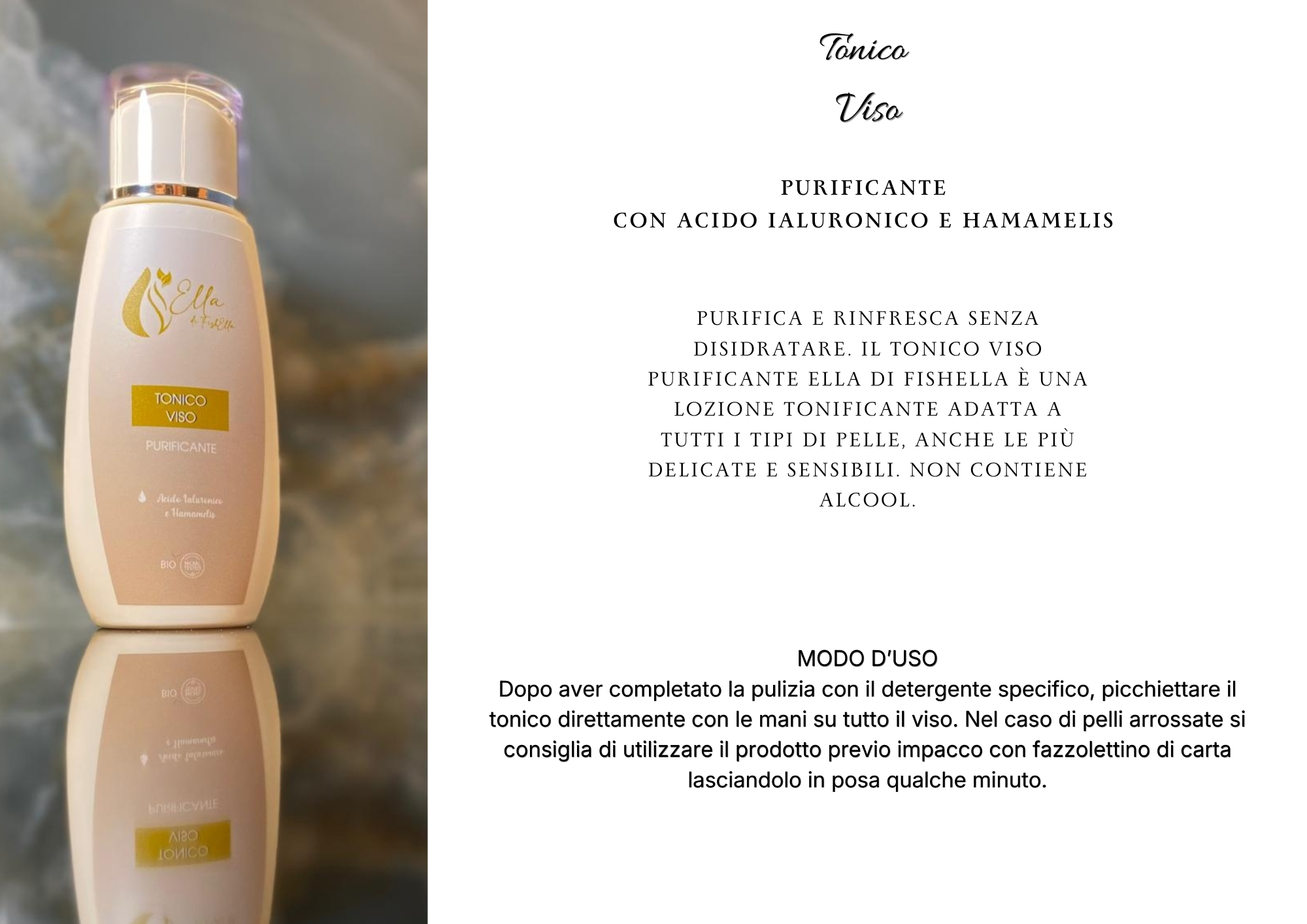 Tonico Viso Purificante con Acido Ialuronico e Hamamelis