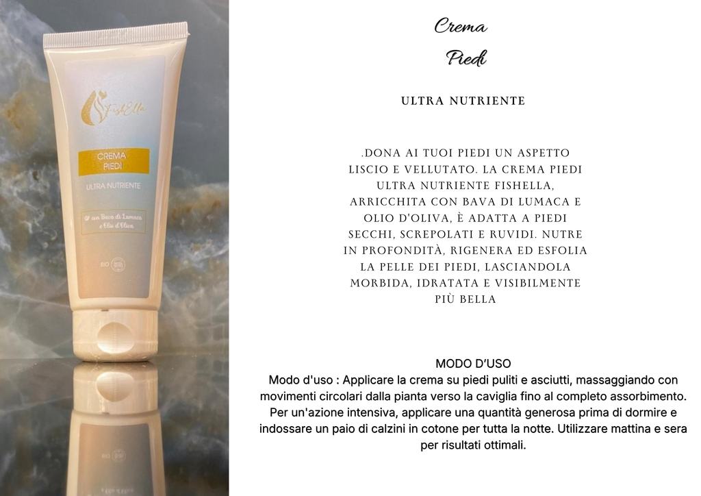 Crema Piedi Ultra Nutriente con Bava di Lumaca e Olio d'Oliva