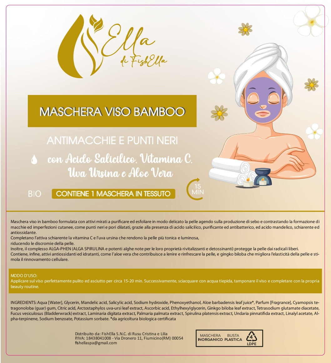 Maschera Viso Bamboo Antimacchie e Punti Neri